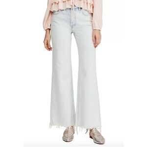 Free People x We The Free Gold Coast Stone Wash Jeans Raw Hem